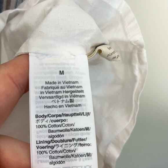 MADEWELL Striped Crewneck Button-Front Tiered Mini Dress {AA21} - Picture 6 of 8